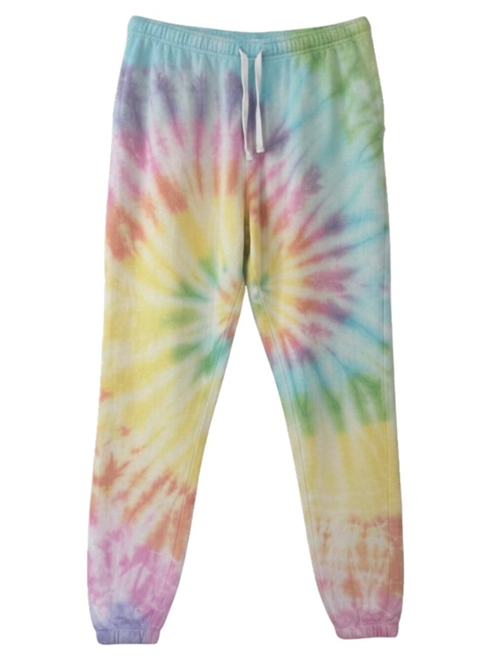 Dreamsicle Pastel Rainbow Tie Dye Jogger Sweatpants Medium - Picture 2 of 4